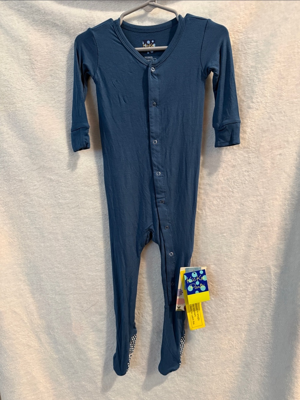 NWT Kickee Pants Basic Footie With Snaps Navy Blue One-Piece Size 18-24 Months